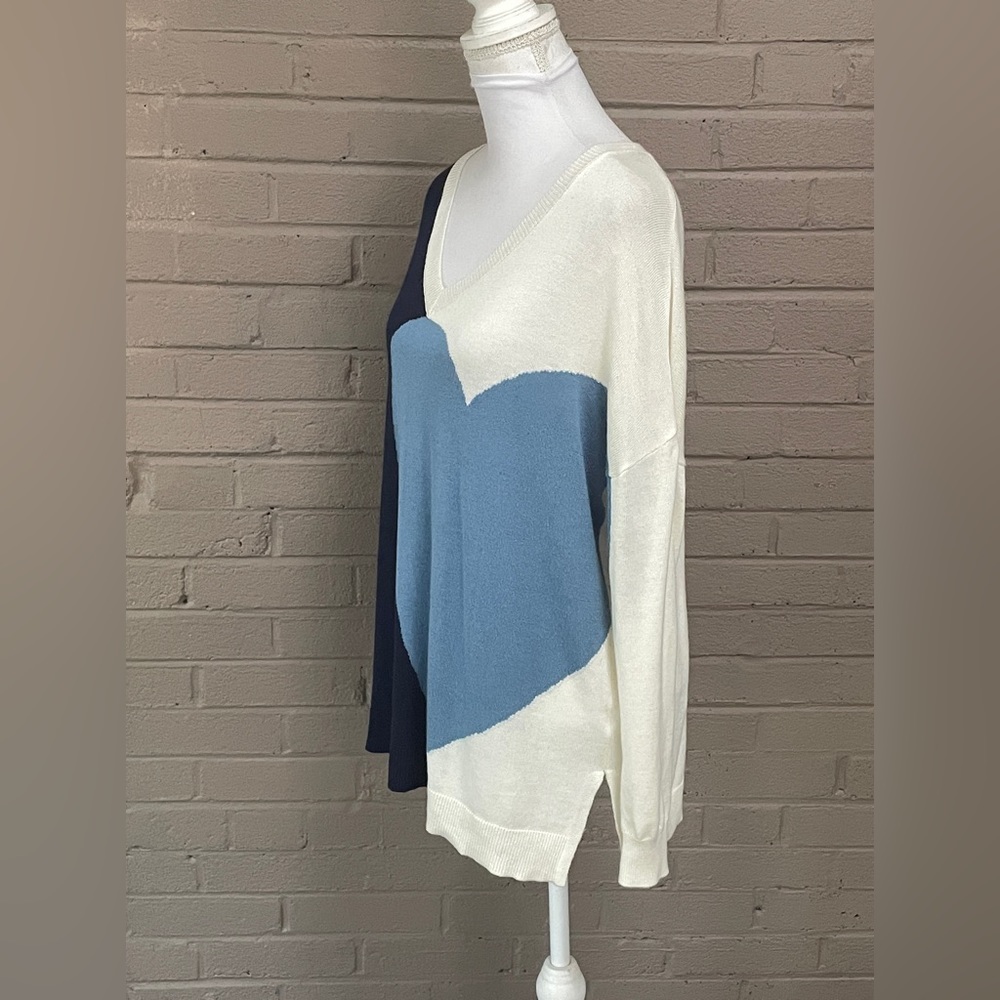 Laurie Felt Heart Design Knit Sweater M View 5